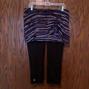 Athleta Black Leggings with attached skirt